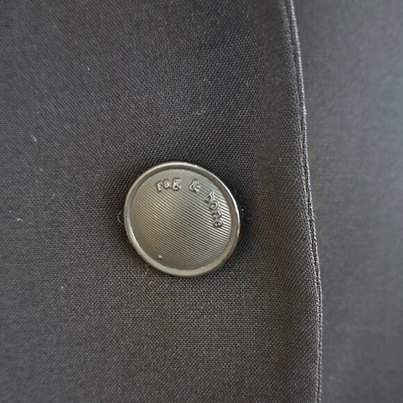 RAG & BONE Black Wool Tailored Blazer Size 12 Single Breasted One-Button Jacket - Picture 7 of 10